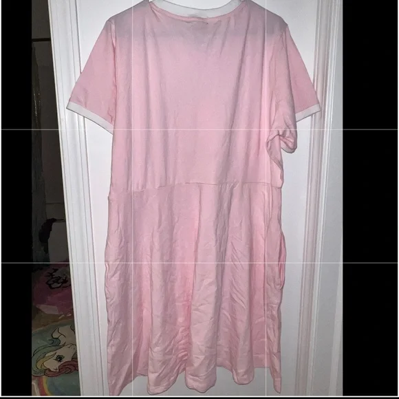 Strawberry Milk Carton Ringer T-Shirt Dress Plus Size - Picture 10 of 10